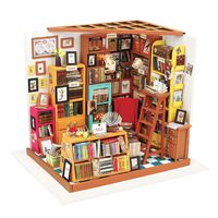 ROBOTIME Dollhouse Kit Miniature DIY Library House Kits Best Birthday Gifts for Teens