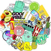 Vsco Stickers for Hydro Flask, Cute Trendy Aesthetic Vinyl Sticker for Teen Vsco Girls Stuff, Waterproof Decal for Laptop Water Bottle, Christmas Kids Love Gift, 31 Pack