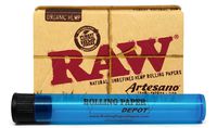 RAW Organic Artesano Papers 1 1/4 (1 Pack) with Rolling Paper Depot Kewltube