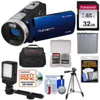 Bell & Howell Fun Flix DV50HD 1080p HD Video Camera Camcorder (Blue) with 32GB Card + Battery + Case + Tripod + LED Video Light + Kit