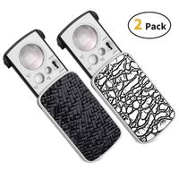 JARLINK 2 Pack LED Slide-Out Jewelers Loupe, 10X 20X 30X Illuminated Multi-Power Jewelers Eye Loop Magnifier with UV Black Light for Gems, Jewelry, Coins, Stamps, etc