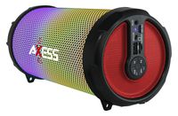 AXESS SPBL1044 Vibrant Plus Black HIFI Bluetooth Speaker with Disco LED Lights in Red