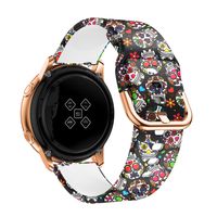 Wenicaca Watch Bands Compatible with Samsung Galaxy Watch Active (40mm) Bands, 20mm Samsung Galaxy Watch Band Soft Silicone Strap for Samsung Galaxy Watch(42mm)£¨Skull£