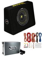 Kicker 44TCWC102 10" 600W Subwoofer Box+Boss AR1500M 1500W Mono Amp +Amp Kit