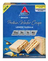 Atkins Protein Wafer Crisps, Lemon Vanilla, Keto Friendly, 5 Count