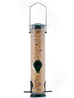 Gray Bunny GB-6847 Classic Tube Feeder, Premium Hard Plastic Outdoor Birdfeeder with Steel Hanger, Weatherproof and Water Resistant