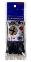 Cambridge Multi Purpose Cable Ties Zip Ties 4 Inch 18 Lb 100 Pieces Mini/Lightweight Duty UV Black