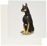 3dRose Doberman Pinscher Dog Sitting - Greeting Cards, 6 x 6 inches, set of 12 (gc_49061_2)
