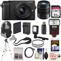 Panasonic Lumix DMC-GX85 4K Wi-Fi Digital Camera & 12-32mm & 45-150mm Lens (Black) with 64GB Card + Battery + Charger + Backpack + Tripod + Flash + Filters Kit