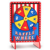 Gamie Tabletop Spinning Raffle Wheel with Stand Premium Quality Wood Spinning Carnival Wheel - Tabletop Prize Spinner Wheels for Boys and Girls, Kids' Parties, Classroom and More