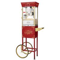 Great Northern Popcorn Red Matinee Movie 8 oz. Ounce Antique Popcorn Machine and Cart
