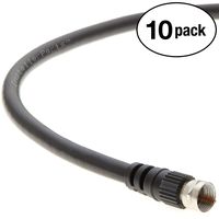 InstallerParts (10 Pack Coaxial Cable F-Type RG6 Cable (12 Feet) - Professional Series - Compatible with HDTV, VHS, BluRay, Satellite Receivers, TV Antennas, Cable Boxes, and More!