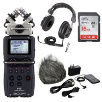 Zoom H5 Handy Recorder plus Accessory Pack for H5 16GB SD Card Headphones Bundle