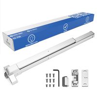 Panic Bar Exit Device - Push Bar for Exit Doors - UL Listed - Aluminium Silver Finish - Fitting Instructions