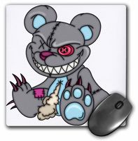 3dRose LLC 8 x 8 x 0.25 Inches Halloween Scary Gray Bear Mouse Pad (mp_131326_1)
