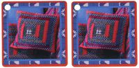 3dRose Blue Ridge Quilt Pillow - Key Chains, 2.25 x 4.5 inches, set of 2 (kc_14823_1)