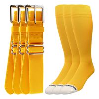 MadSportsStuff Pro Line Baseball Socks and Belt Combo (Gold 3 Pack, X-Large)