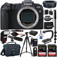 Canon EOS R Full-Frame Mirrorless Digital Camera (Body Only) 19PC Professional Bundle - Canon Mount Adapter EF-EOS R + Extended Life Spare Battery (LPE6) + 2X SanDisk Extreme PRO 64GB SD Card + More