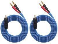 KK Cable Q-P2 18 GAUGE OFC Speaker Wire Pair with RCA Male (White & Red) to 2 Pair Banana (4banana) Plugs, Q-P2 (1.5M(4.92ft))