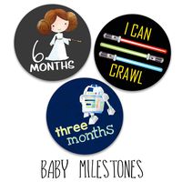 Darling Character Themed Baby Milestone Stickers for First Year Month to Month Photo Prop Infant Onesie Growth Chart Shower Registry Gift Scrapbook Photo Keepsake Monthly Set (Galaxy Set)
