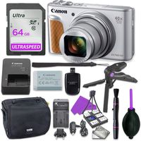 Canon PowerShot SX740 HS Digital Camera Bundle (Silver) with Tripod Hand Grip, 64GB SD Memory, Case and More
