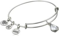 Alex and Ani April Birth Month Charm with Swarovski Crystal Rafaelian Silver Bangle Bracelet