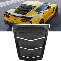 E-cowlboy Rear Window Louver Windshield Sun Shade Cover for 2014~2019 C7 Corvette (Stingray/Grand Sport / Z06 / Z51 / ZR1) in GT Lambo Style Custom Fit - All Weather (ABS Matte Black)