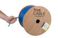 Cat6A Riser (CMR), 1000ft, Blue, 23AWG 4 Pair Solid Bare Copper, 750MHz, ETL Listed, Unshielded Twisted Pair (UTP), Bulk Ethernet Cable, trueCABLE