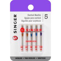 SINGER 04803 Regular Point Overlock Needles, 5-Count