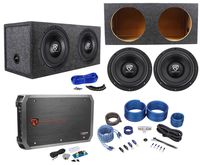 (2) Rockville W10K6D4 V2 10" 4000w Subwoofers+Sealed Box+Mono Amplifier+Amp Kit