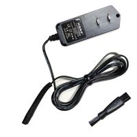 HQRP AC Adapter Power Cord Charger for Braun Series 3 Model 370cc-4, 350cc-4, 3050cc, 3070cc Type 5412 Shaver Plus Cleaning Brush