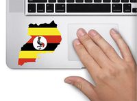 Map with flag inside Uganda 3x3.5 inches sticker decal die cut vinyl - Made and Shipped in USA