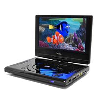 9" Portable Region Free DVD Player by OREI - Multi Zone 1, 2, 3, 4, 5, 6 Travel Video Player - 4 Hour Battery, USB Input, Car Charger - USB Input Divx Playback - Remote Control