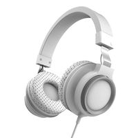LORELEI K-30 Wired Headphones with Microphone Over Headphones Folding Lightweight Headset for Cellphones Tablets iPad Smartphones Laptop Computer PC Mp3/4 (White)