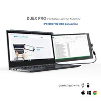 Mobile Pixels Duex Pro Portable Dual Monitor for Laptops, 12.5" Full HD IPS Laptop Screen, USB Type -A Type-C Lightweight On-The-Go Mobile Monitor, Brightness Adjustable Anti Glare Portable Screen