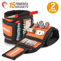 Adjustable Multifunction Magnetic Tool Wristband, Tool Belt, Tool Organizers with 15 Strong Magnets for Holding Screws, Nails, Drill, Bits, Best for Men, Women, DIY Handyman, Carpenters