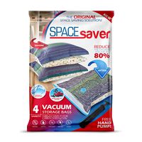 Spacesaver Premium Vacuum Storage Bags. 80% More Storage! Hand-Pump for Travel! Double-Zip Seal and Triple Seal Turbo-Valve for Max Space Saving! (Variety 4)