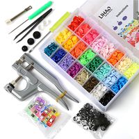 LIHAO Snaps and Snap Pliers Set, 375 Sets T5 Plastic Buttons for Sewing and Crafting