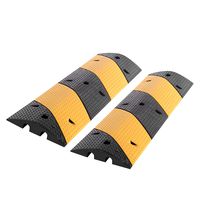 FCOME 2 Pack Rubber Cable Ramp Hose Cable Protector Ramp 2 Channel 44000Lbs Load Capacity Traffic Speed Bump Wires Power Lines Extension Cord Cover for Indoor Outdoor