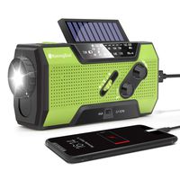 RunningSnail Solar Crank NOAA Weather Radio for Emergency with AM/FM, Flashlight, Reading Lamp and 2000mAh Power Bank