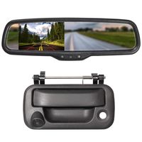 EWAY Tailgate Handle Backup Camera with 4.3" Rear View Mirror Monitor Kit for Ford F150 2004-2014/Heavy Duty F250/F350/F450/F550 2008-2014 Waterproof Reverse Reversing Backing Auto Parking Cameras