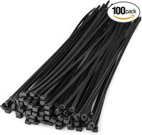 Fixson Multi-Purpose Self-Locking Cable Ties Nylon Zip Wire Tie-Wraps (100 Piece) 12-Inch Cable-Tie Color Black (45-LB Strength)
