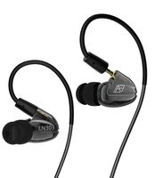 Dual Driver Musician's HiFi Earphone and Earbuds.Sweatproof Over Ear Earbuds for Running Gym Jogging sportEarbuds Heavy Bass Earphones with Memory Wire Mic and Detachable Cable (Black)