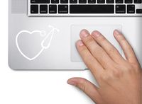 Stethoscope RN heart nurse Symbol Decal Laptop Skin Macbook Trackpad Keypad Sticker