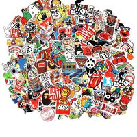 Cool Sticker 100pcs Random Music Film Vinyl Skateboard Guitar Travel Case Sticker Door Laptop Luggage Car Bike Bicycle Stickers (100pcs)