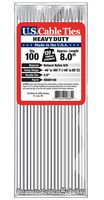 US Cable Ties HD8N100 8-Inch Heavy Duty Cable Ties, Natural, 100-Pack