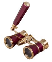 Levenhuk Broadway 325N Opera Glasses (Red Theater Binoculars with LED Light and Extendable Handle)