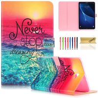 Galaxy Tab A 10.1 Case, Dteck(TM) Cartoon Cute Folio Flip Stand PU Leather Case with Auto Wake/Sleep Function Smart Cover for Samsung Galaxy Tab A 10.1 inch Tablet SM-T580/585 (Never Stop)