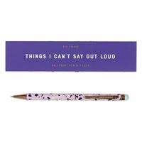 Yes Studio Things I Can't Say Ballpoint Pen with Touch Screen Stylus and Slip Sleeve Case, Multi (AYST054)