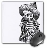 3dRose Day of the Dead Skeleton - Mouse Pad, 8 by 8 inches (mp_110541_1)